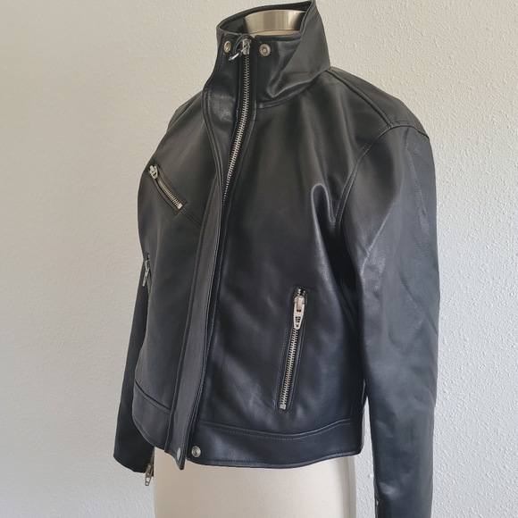 BLANK DENIM MOTO JACKET - Picture 8 of 15